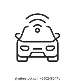 Smart car thin line icons. Perfect pixel on transparent background