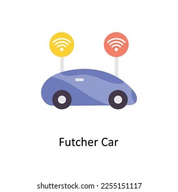 Smart Car vector Flat Icons. Simple stock illustration stock illustration