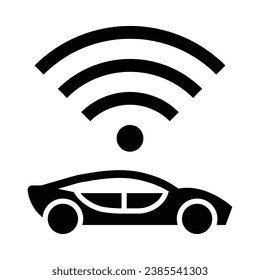 Smart Car Vector Glyph Icon For Personal And Commercial Use.
