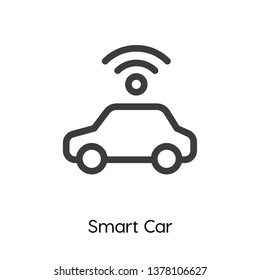 Smart car vector icon, Smart car symbol. Linear style sign for mobile concept and web design. Smart car symbol logo illustration. vector graphics - Vector.