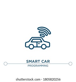 
smart car vector line icon. Simple element illustration. smart car outline icon from programming concept. Can be used for web and mobile
