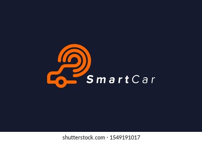 smart car vector logo. illustrator template for your transportation bran. technology icon