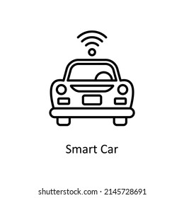 Smart Car Vector Outline Symbole für Ihre digitalen oder gedruckten Projekte.