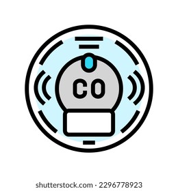 smart carbon monoxide detector home color icon vector. smart carbon monoxide detector home sign. isolated symbol illustration