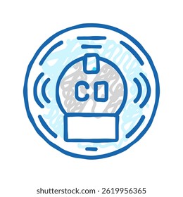 smart carbon monoxide detector home doodle icon sketch vector. smart carbon monoxide detector home sign. isolated symbol illustration