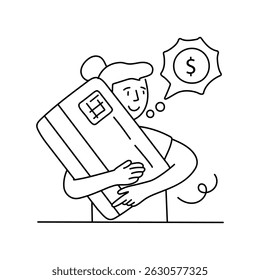 Ilustraciones de esquema de Vector de saldo de tarjeta inteligente. Archivo EPS 10