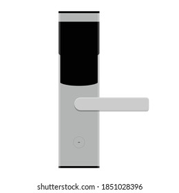 Smart card door key lock system in hotel isolated on white background. Vector