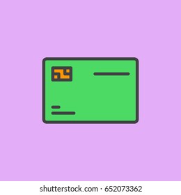 Smart card filled outline icon, vector sign, colorful illustration