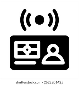 Smart Card Glyph Icon. Simple Vector Illustration on White Background