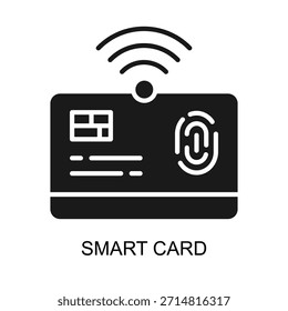 Ilustración vectorial de glifo de icono de tarjeta inteligente