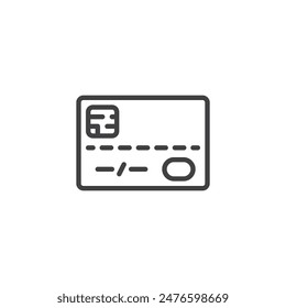 Smart Card line icon. linear style sign for mobile concept and web design. Credit card with a chip outline vector icon. Symbol, logo illustration. Vector graphics