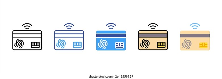 Conjunto de iconos de estilo múltiple de tarjeta inteligente