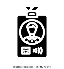 smart card with nfc glyph icon vector. smart card with nfc sign. isolated symbol illustration