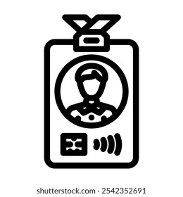 smart card with nfc line icon vector. smart card with nfc sign. isolated contour symbol black illustration