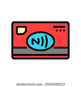 smart card nfc technology color icon vector. smart card nfc technology sign. isolated symbol illustration