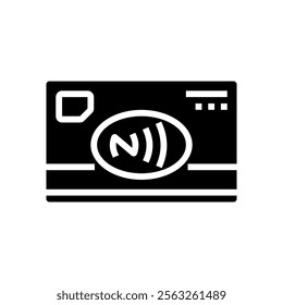 smart card nfc technology glyph icon vector. smart card nfc technology sign. isolated symbol illustration