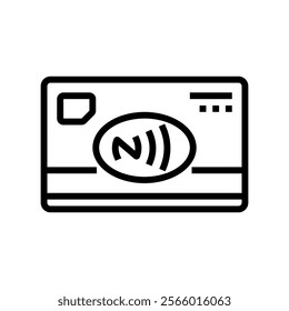 smart card nfc technology line icon vector. smart card nfc technology sign. isolated contour symbol black illustration