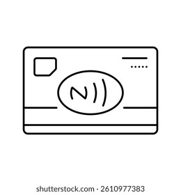 smart card nfc technology line icon vector. smart card nfc technology sign. isolated contour symbol black illustration