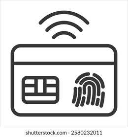 Smart Card Outline Icon Vector Illustration