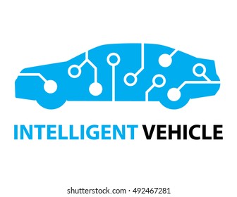 Smart Car,Intelligent Vehicle Icon And Symbol