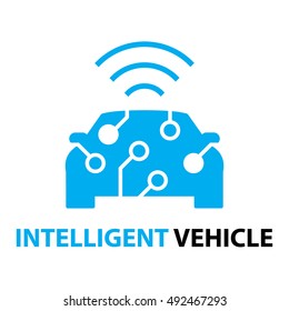 Smart Car,Intelligent Vehicle Icon And Symbol