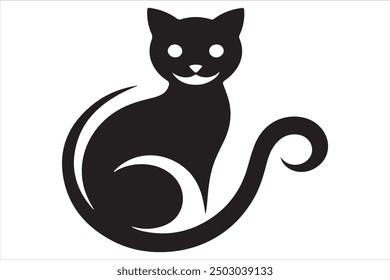 Smart Cat silhouette vactor design