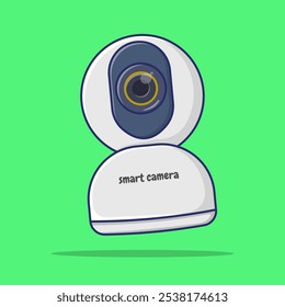 Câmera CCTV inteligente, Segurança, Vigilância, IoT, Tecnologia, Segurança doméstica, IA, Wireless, Ilustração de vetor