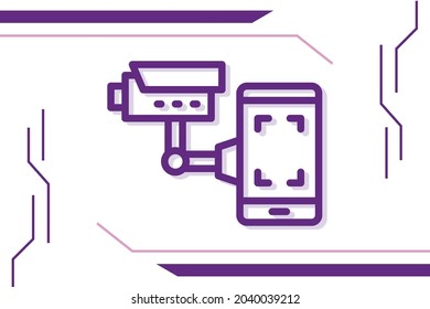 Smart cctv icon symbol sign from modern smart appliance collection for mobile concept and web apps design. Technology and household related vector line icons