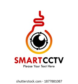 Smart cctv logo template illustration. there are cctv with bulb