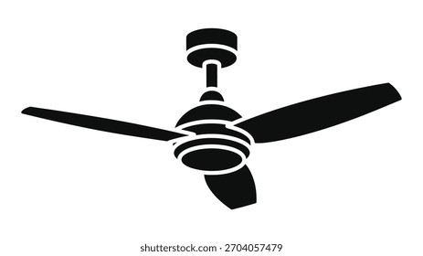 Ventilador de teto inteligente com controle de fluxo de ar habilitado apto isolado no aparelho doméstico moderno de fundo branco para resfriamento confortável e eficiente em termos de energia