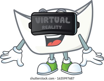 A smart character of chinese white ingot with Virtual reality headset