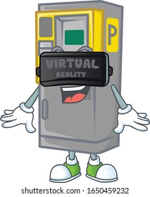 A smart character of parking ticket machine with Virtual reality headset