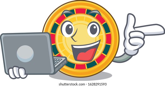 Smart character of roulette working with laptop