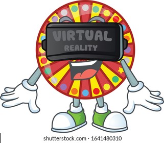 A smart character of wheel fortune with Virtual reality headset