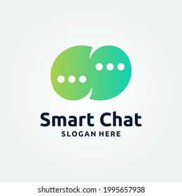 Smart Chat Logo Template Design. Vector illustration