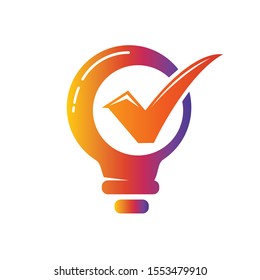 smart check choice bulb light logo design inspiration