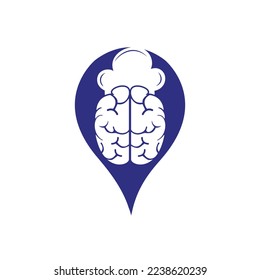 Smart chef vector logo design concept. Brain and chef hat icon.