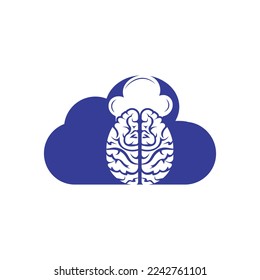 Smart chef vector logo design concept. Brain and chef hat icon.