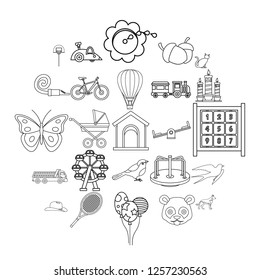 Smart child icons set. Outline set of 25 smart child vector icons for web isolated on white background