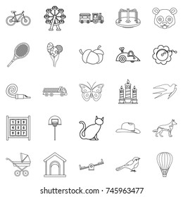 Smart child icons set. Outline set of 25 smart child vector icons for web isolated on white background