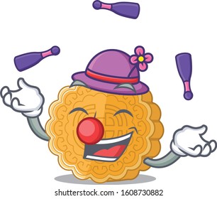 Smart chinese mooncake cartoon character design playing Juggling