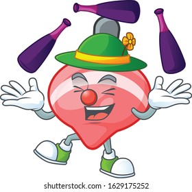 Smart chinese red tops toy cartoon character design playing Juggling