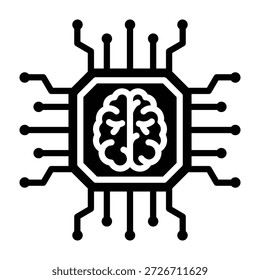 Ilustración vectorial de diseño de glifo de icono de chip inteligente