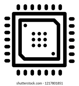 Smart chip icon. Outline smart chip vector icon for web design isolated on white background