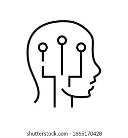 Smart chip line icon, concept sign, outline vector illustration, linear symbol.