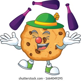 Smartphone-Schokoladenchips Cookies Cartoon-Charakter-Spiel Juggling
