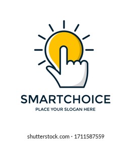 Smart Choice Vector Logo Template. This Design Use Hand Or Finger Symbol. Suitable For Business.