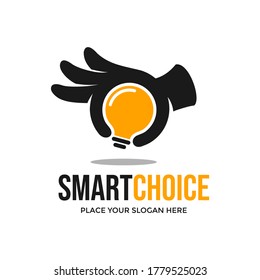 Smart choice vector logo template. This design use bulb lamp symbol. Suitable for business.