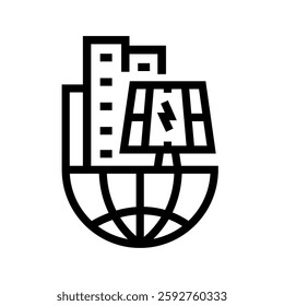 Smart cities black line icon