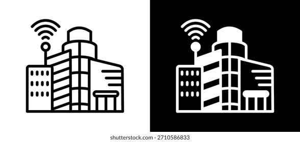 Smart Cities Icon Ilustración vectorial negro blanco
